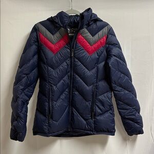 Michael Kors Packable Down Fill Puffer Jacket Blue Size Medium